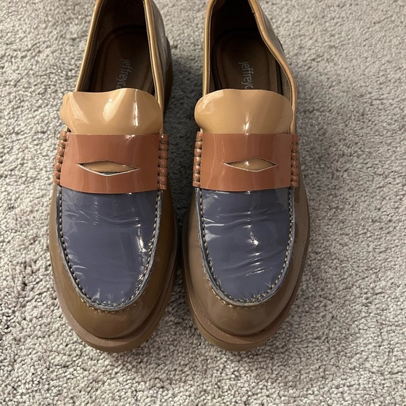 Jeffrey Campbell womens leather Multicolor penny Loafers sz 6.5 EUC - Picture 1 of 6